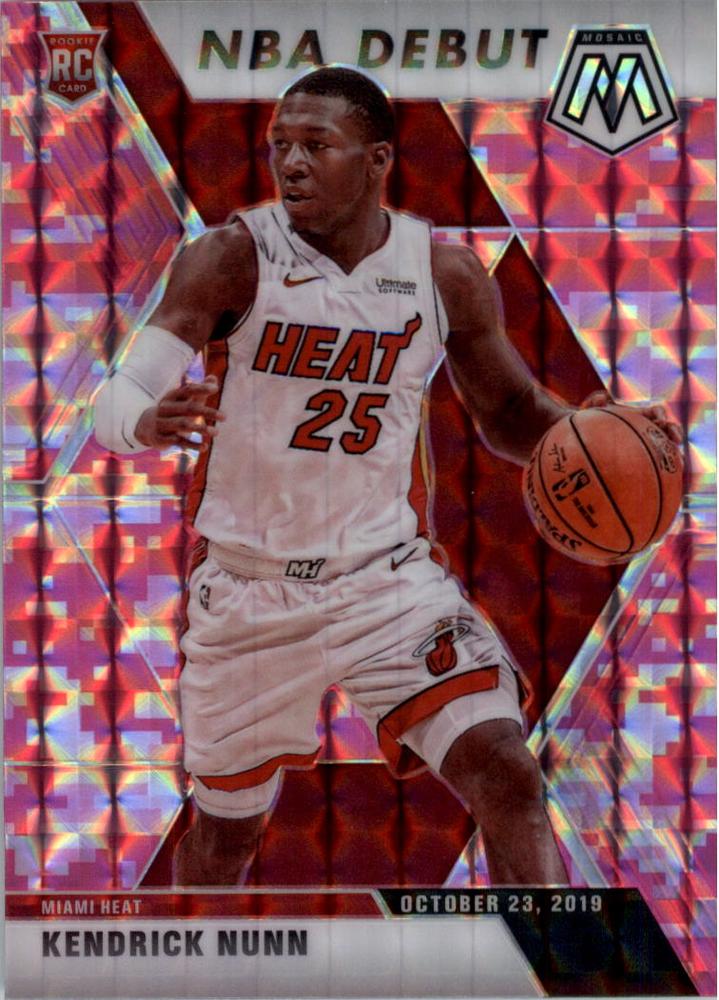#268 Kendrick Nunn - Miami Heat - 2019-20 Panini Mosaic - Camo Pink Basketball