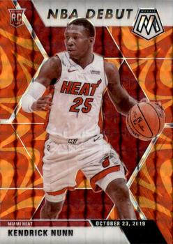 #268 Kendrick Nunn - Miami Heat - 2019-20 Panini Mosaic - Reactive Orange Basketball