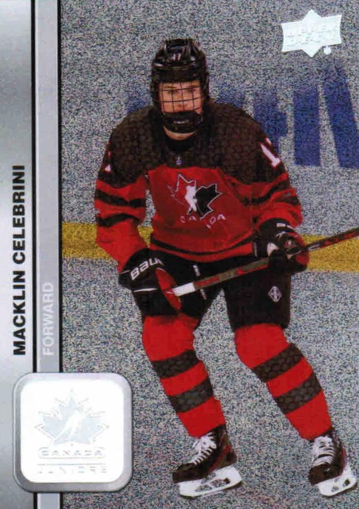 #26 Macklin Celebrini - Canada - 2023 Upper Deck Team Canada Juniors - Patterned Foilboard Hockey