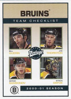 #26 Bruins Checklist - Boston Bruins - 2001-02 Upper Deck Vintage Hockey