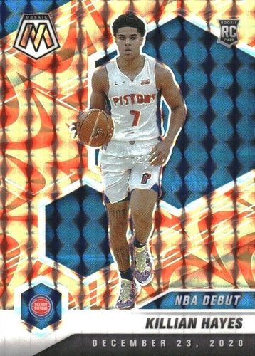 #270 Killian Hayes - Detroit Pistons - 2020-21 Panini Mosaic - Mosaic Reactive Orange Basketball