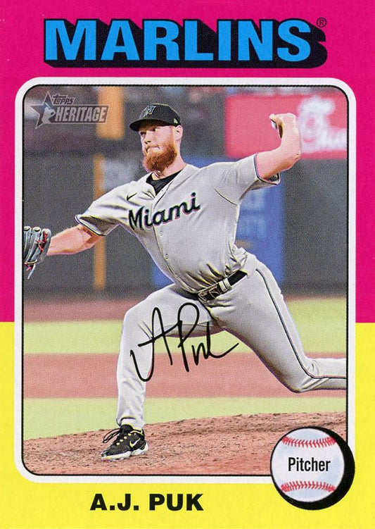 #271 A.J. Puk - Miami Marlins - 2024 Topps Heritage Baseball