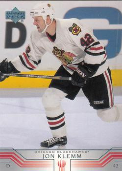 #272 Jon Klemm - Chicago Blackhawks - 2001-02 Upper Deck Hockey