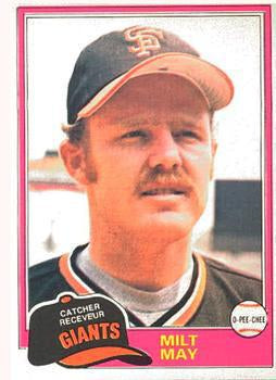 #273 Milt May - San Francisco Giants - 1981 O-Pee-Chee - Gray Back Baseball
