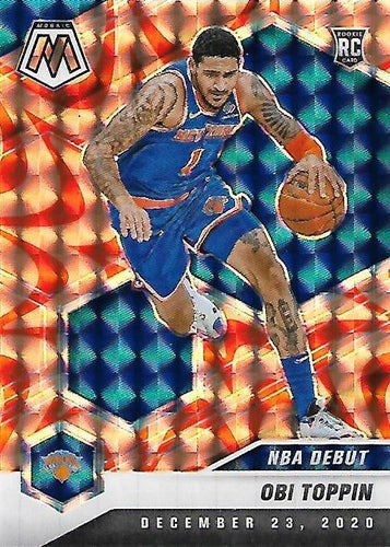 #273 Obi Toppin - New York Knicks - 2020-21 Panini Mosaic - Mosaic Reactive Orange Basketball