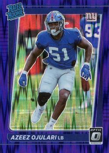 #273 Azeez Ojulari - New York Giants - 2021 Donruss Optic - Purple Shock Football