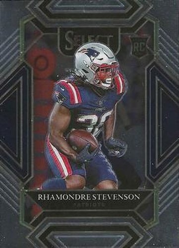 #275 Rhamondre Stevenson - New England Patriots - 2021 Panini Select - Black and Gold Prizm Die Cut Football