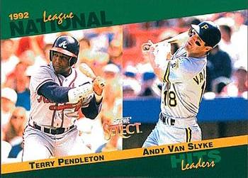#10 Terry Pendleton / Andy Van Slyke - Atlanta Braves / Pittsburgh Pirates - 1993 Score - Select Stat Leaders Baseball