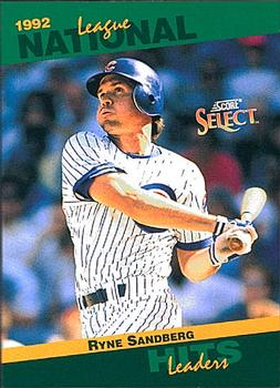 #11 Ryne Sandberg - Chicago Cubs - 1993 Score - Select Stat Leaders Baseball