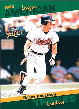 #21 Brady Anderson - Baltimore Orioles - 1993 Score - Select Stat Leaders Baseball