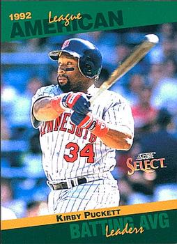 #2 Kirby Puckett - Minnesota Twins - 1993 Score - Select Stat Leaders Baseball