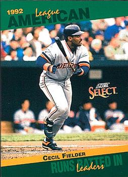 #31 Cecil Fielder - Detroit Tigers - 1993 Score - Select Stat Leaders Baseball