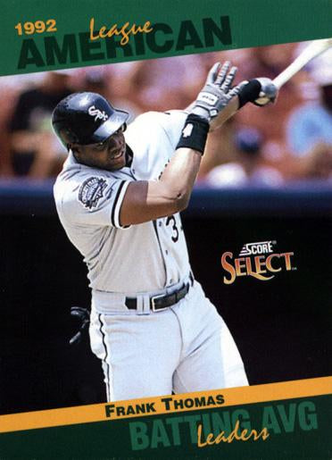 #3 Frank Thomas - Chicago White Sox - 1993 Score - Select Stat Leaders Baseball