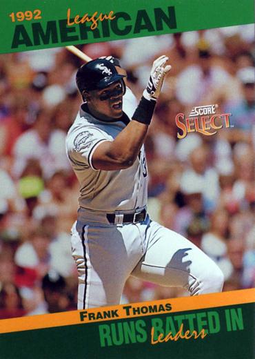 #33 Frank Thomas - Chicago White Sox - 1993 Score - Select Stat Leaders Baseball