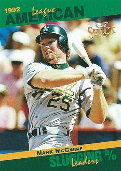 #43 Mark McGwire - Oakland Athletics - 1993 Score - Select Stat Leaders Baseball