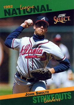 #76 John Smoltz - Atlanta Braves - 1993 Score - Select Stat Leaders Baseball