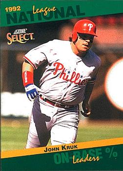 #53 John Kruk - Philadelphia Phillies - 1993 Score - Select Stat Leaders Baseball