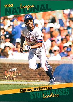 #59 Delino DeShields - Montreal Expos - 1993 Score - Select Stat Leaders Baseball