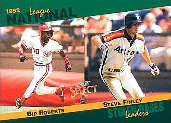 #60 Bip Roberts / Steve Finley - Cincinnati Reds / Houston Astros - 1993 Score - Select Stat Leaders Baseball
