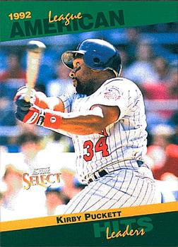 #7 Kirby Puckett - Minnesota Twins - 1993 Score - Select Stat Leaders Baseball