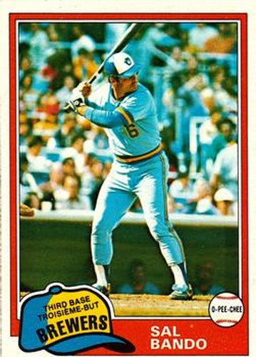 #276 Sal Bando - Milwaukee Brewers - 1981 O-Pee-Chee - Gray Back Baseball