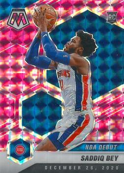 #276 Saddiq Bey - Detroit Pistons - 2020-21 Panini Mosaic - Mosaic Camo Pink Basketball
