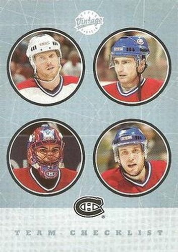 #276 Donald Audette / Jose Theodore / Saku Koivu / Yanic Perreault - Montreal Canadiens - 2002-03 Upper Deck Vintage Hockey