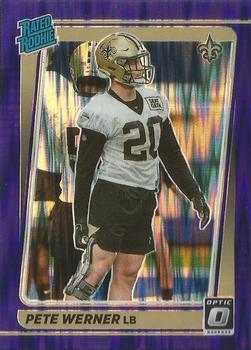 #276 Pete Werner - New Orleans Saints - 2021 Donruss Optic - Purple Shock Football