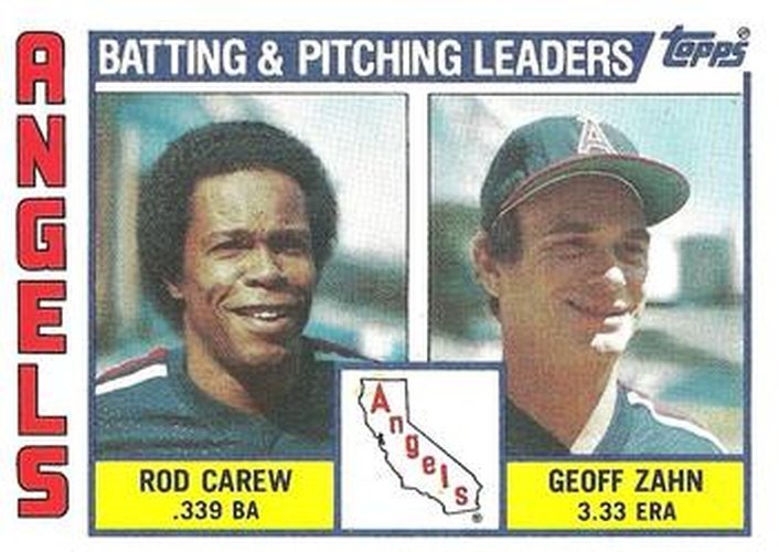 #276 Angels Leaders / Checklist Rod Carew / Geoff Zahn - California Angels - 1984 Topps Baseball