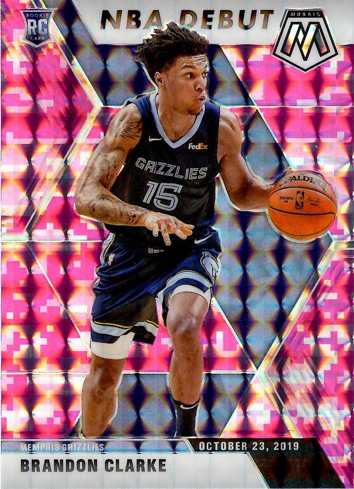 #277 Brandon Clarke - Memphis Grizzlies - 2019-20 Panini Mosaic - Camo Pink Basketball