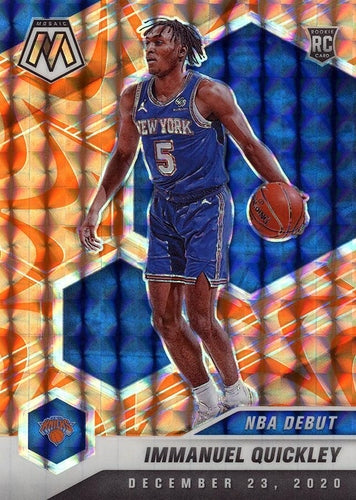 #277 Immanuel Quickley - New York Knicks - 2020-21 Panini Mosaic - Mosaic Reactive Orange Basketball