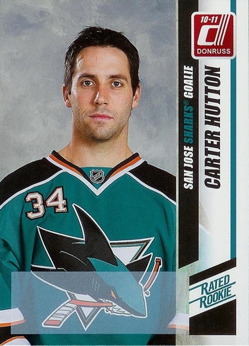#278a Carter Hutton - San Jose Sharks - 2010-11 Donruss Hockey
