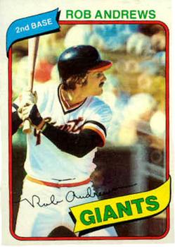 #279 Rob Andrews - San Francisco Giants - 1980 Topps Baseball