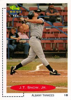 #279 J.T. Snow, Jr. - Albany-Colonie Yankees - 1991 Classic Best Baseball