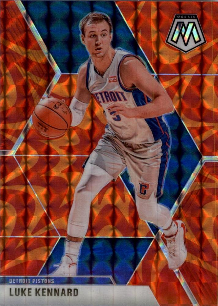 #27 Luke Kennard - Detroit Pistons - 2019-20 Panini Mosaic - Reactive Orange Basketball