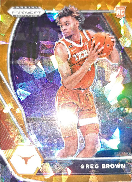 #27 Greg Brown III - Texas Longhorns - 2021 Panini Prizm Draft Picks - Orange Ice Basketball