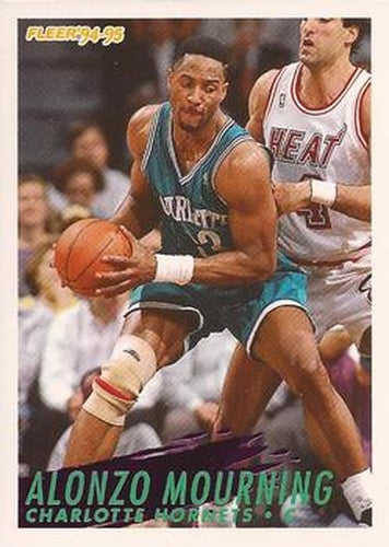 #27 Alonzo Mourning - Charlotte Hornets - 1994-95 Fleer Basketball