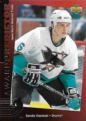 #C27 Sandis Ozolinsh - San Jose Sharks - 1994-95 Upper Deck - Predictors Canadian Gold Exchange Hockey