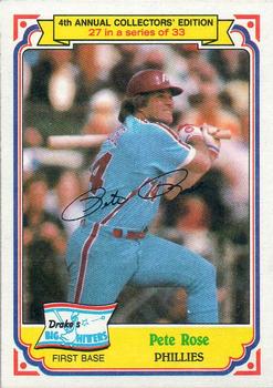 #27 Pete Rose - Philadelphia Phillies - 1984 Topps Drake's Big Hitters Baseball