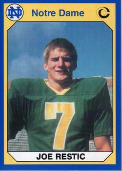 #27 Joe Restic - Notre Dame Fighting Irish - 1990 Collegiate Collection Notre Dame Football