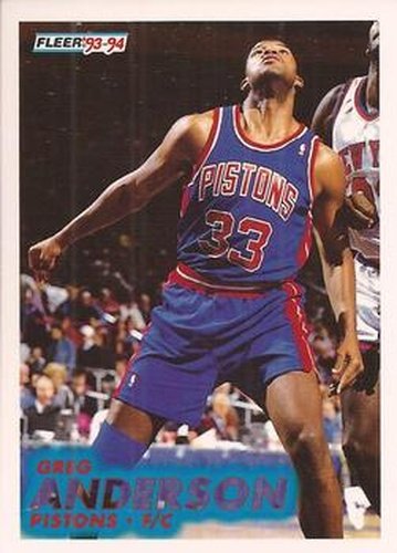 #280 Greg Anderson - Detroit Pistons - 1993-94 Fleer Basketball