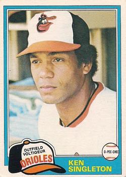 #281 Ken Singleton - Baltimore Orioles - 1981 O-Pee-Chee - Gray Back Baseball