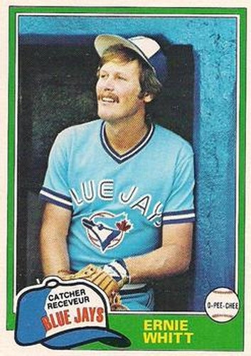 #282 Ernie Whitt - Toronto Blue Jays - 1981 O-Pee-Chee - Gray Back Baseball