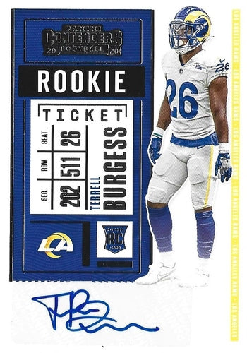 #282 Terrell Burgess - Los Angeles Rams - 2020 Panini Contenders Football