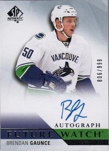 #283 Brendan Gaunce - Vancouver Canucks - 2015-16 SP Authentic Hockey