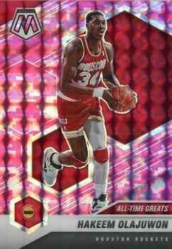 #284 Hakeem Olajuwon - Houston Rockets - 2020-21 Panini Mosaic - Mosaic Camo Pink Basketball