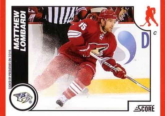 #284 Matthew Lombardi - Nashville Predators - 2010-11 Score Hockey