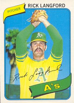 #284 Rick Langford - Oakland Athletics - 1980 O-Pee-Chee Baseball