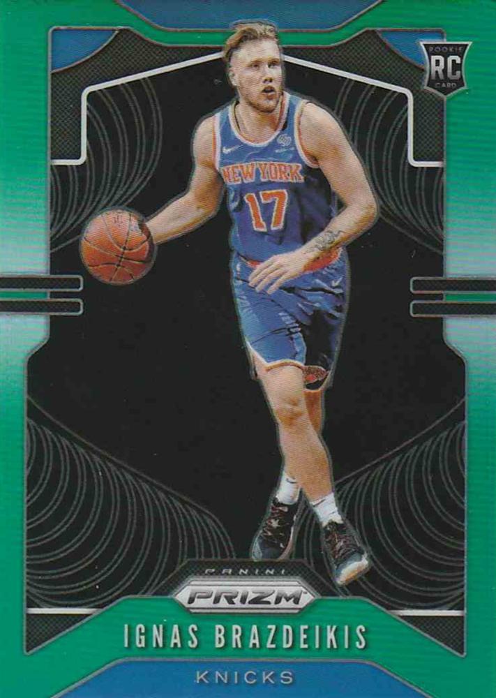 #284 Ignas Brazdeikis - New York Knicks - 2019-20 Panini Prizm - Prizms Green Basketball