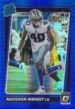 #285 Nahshon Wright - Dallas Cowboys - 2021 Donruss Optic - Blue Hyper Football
